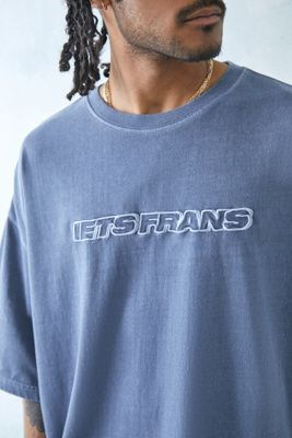 iets frans...Blue Big Embroidered T-Shirt | Urban Outfitters UK
