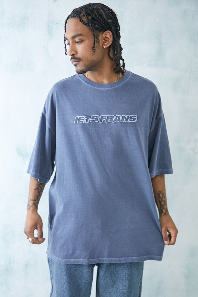 iets frans... T-shirt blu grande ricamata  #1