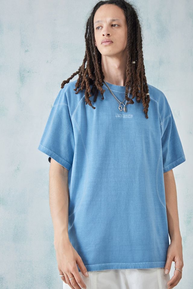 iets frans... T-shirt blu con punto overlock #1