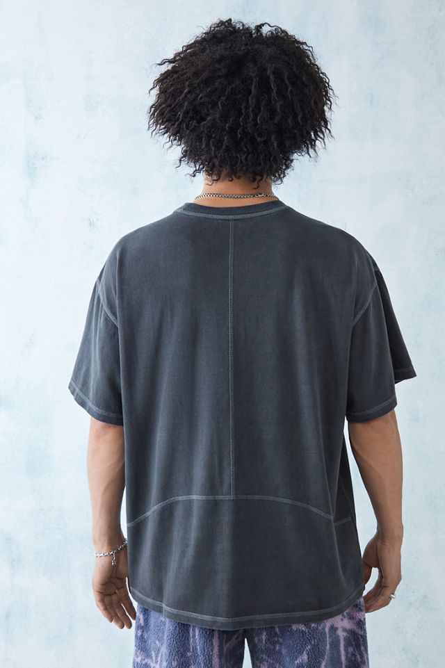 iets frans... Grey Overlock Stitch T-Shirt #3