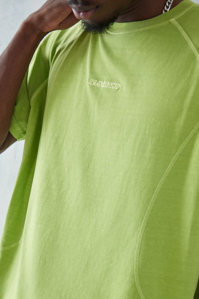 iets frans... - T-shirt à coutures contrastantes chartreuse  #1