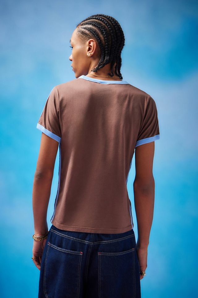 iets frans... Brown Taped Ringer T-Shirt  #3