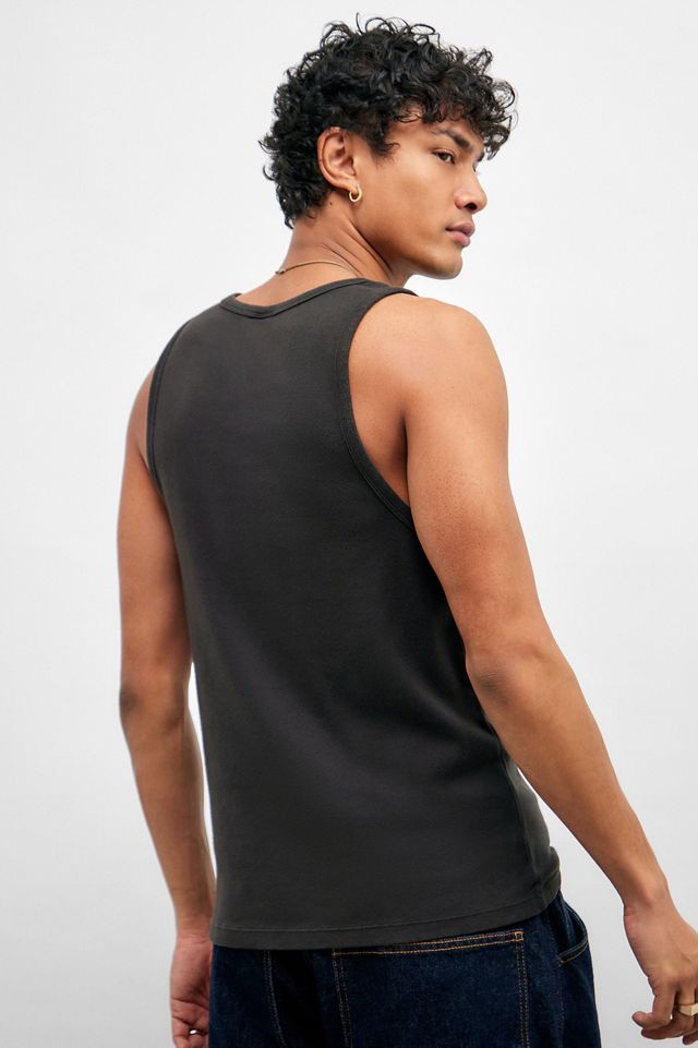 BDG Recyceltes schwarzes geripptes Tanktop #3
