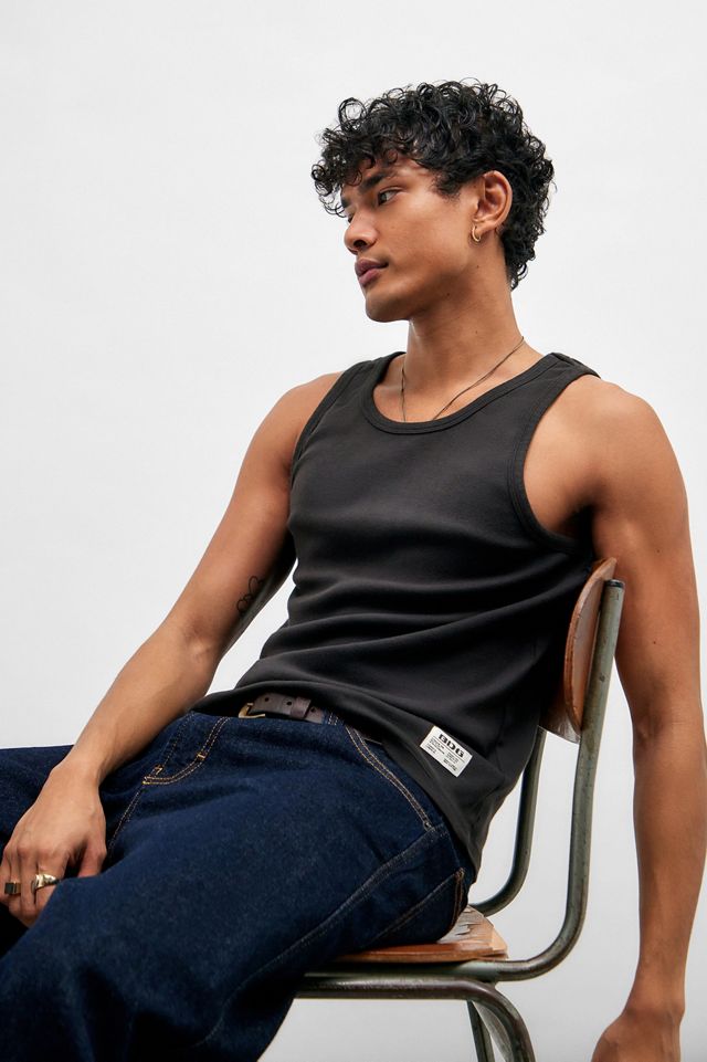 BDG Recyceltes schwarzes geripptes Tanktop #6