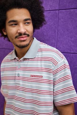 iets frans... Grey & Red Stripe Polo Shirt