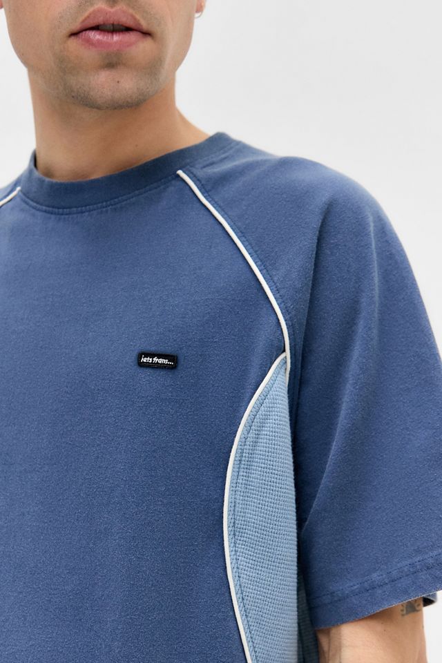 iets frans... Camiseta Azul con Panel de Waffle #2