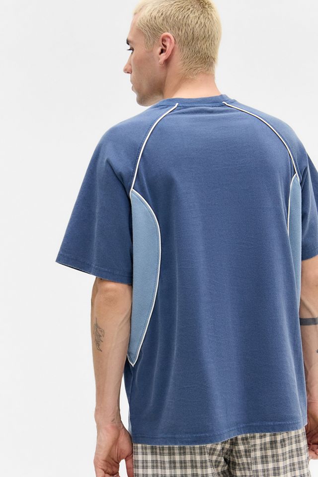 iets frans... Camiseta Azul con Panel de Waffle #3