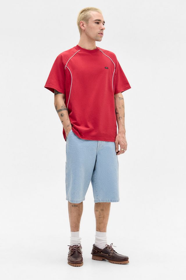 iets frans... T-shirt rouge à empiècement gaufré #1