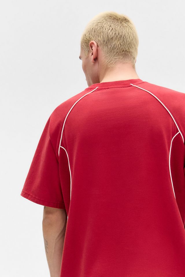 iets frans... T-shirt rouge à empiècement gaufré #3