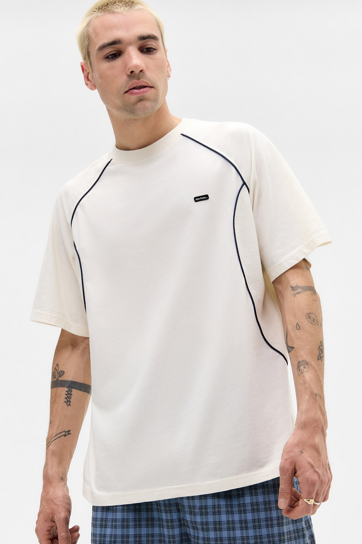 iets frans... Ecru Waffle Panel T-Shirt