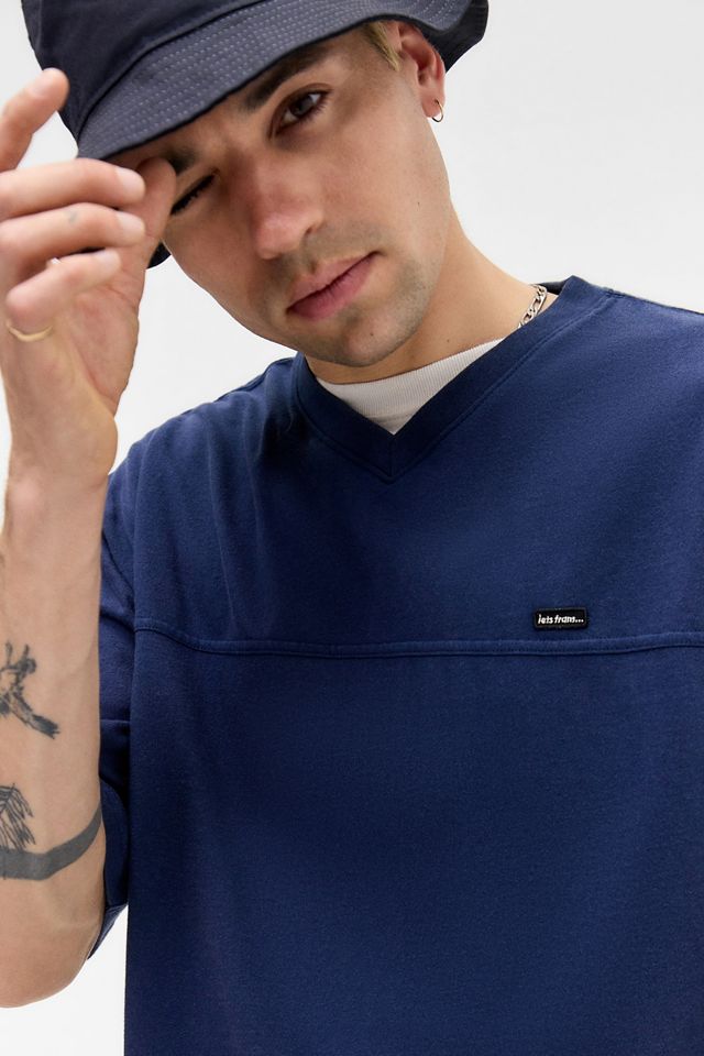 iets frans... Camiseta Cuello V Azul Marino #1