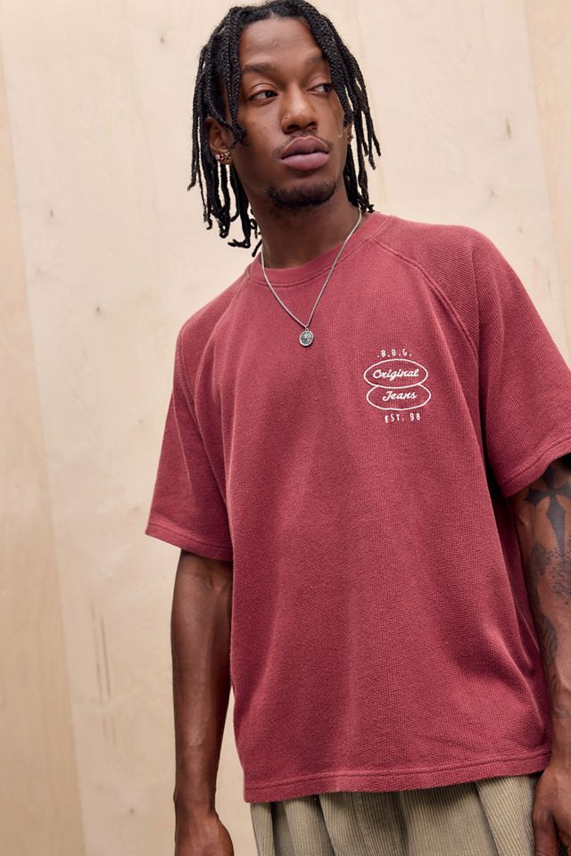 BDG Red Raglan Waffle T-Shirt #2
