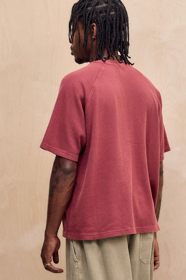 BDG Red Raglan Waffle T-Shirt #3
