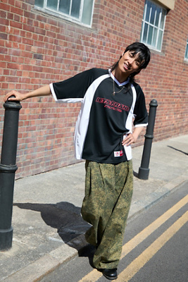 iets frans. Black & White Panelled Football T-Shirt - Black S at Urban Outfitters