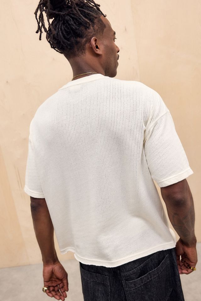 iets frans... Ecru Mesh Cotton T-Shirt #3