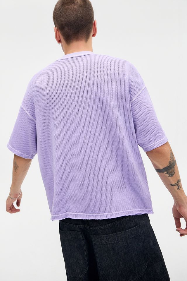 iets frans... Purple Mesh Cotton T-Shirt #3