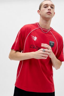 iets frans... T-Shirt Rosso con Bordi