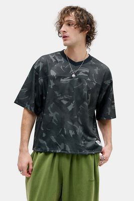 iets frans... Schwarzes Camouflage Airtex Kurzarm-T-Shirt