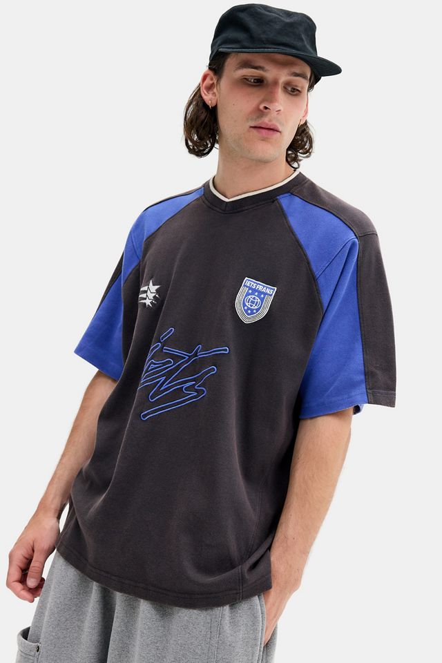 T-Shirt a Pannelli Nera e Blu iets frans... #1
