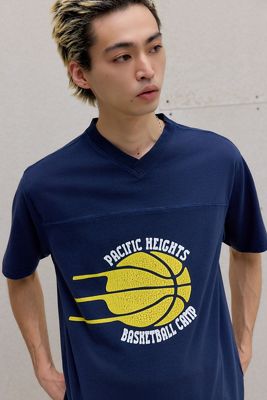 T-Shirt a Maniche Corte con Pannelli Blu Navy BDG