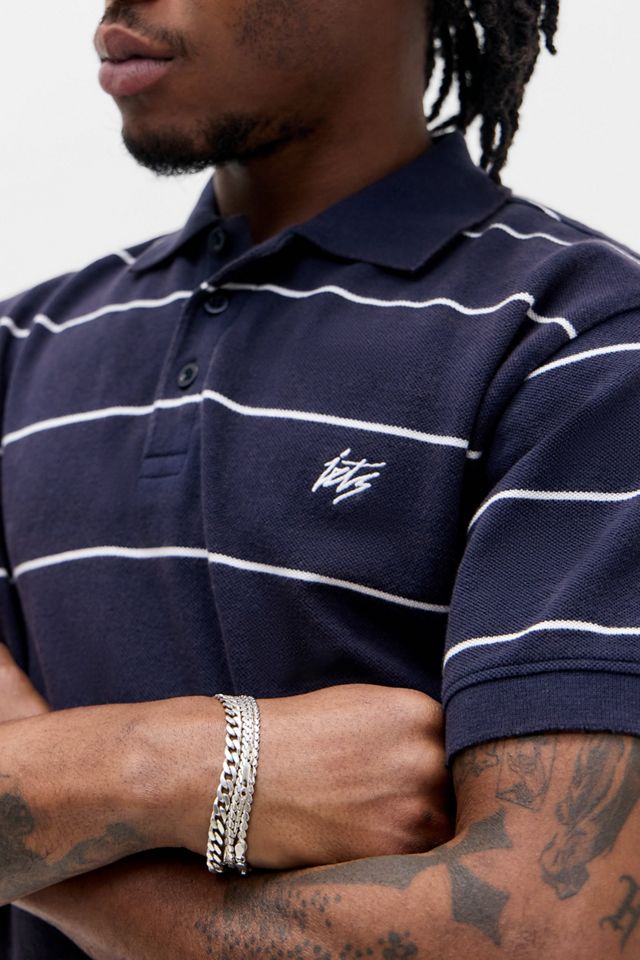 iets frans Navy Stripe Polo Shirt | Urban Outfitters UK