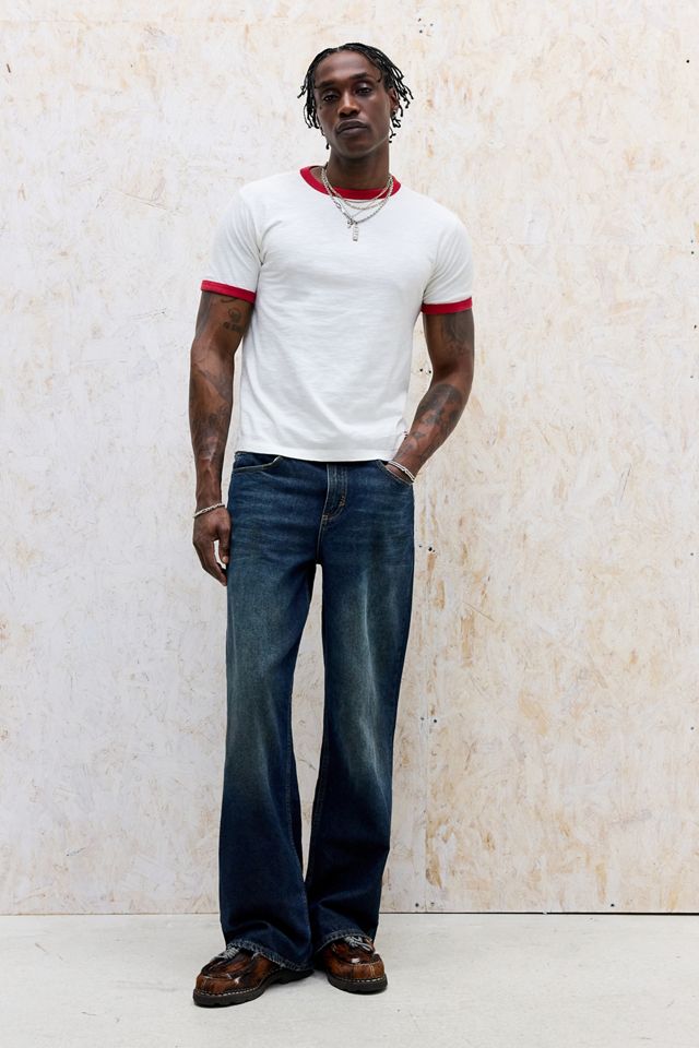 T-shirt Ringer en coton flammé écru BDG #1