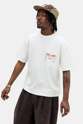 Camiseta con Bolsillo Loom Ecru Palm