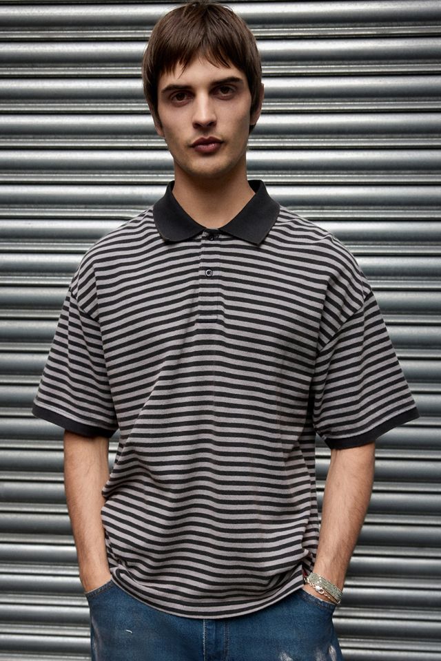 Archivis Schwarzes Streifen-Poloshirt #2