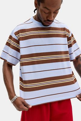 iets frans... Blue & Brown Stripe Short Sleeve T-Shirt