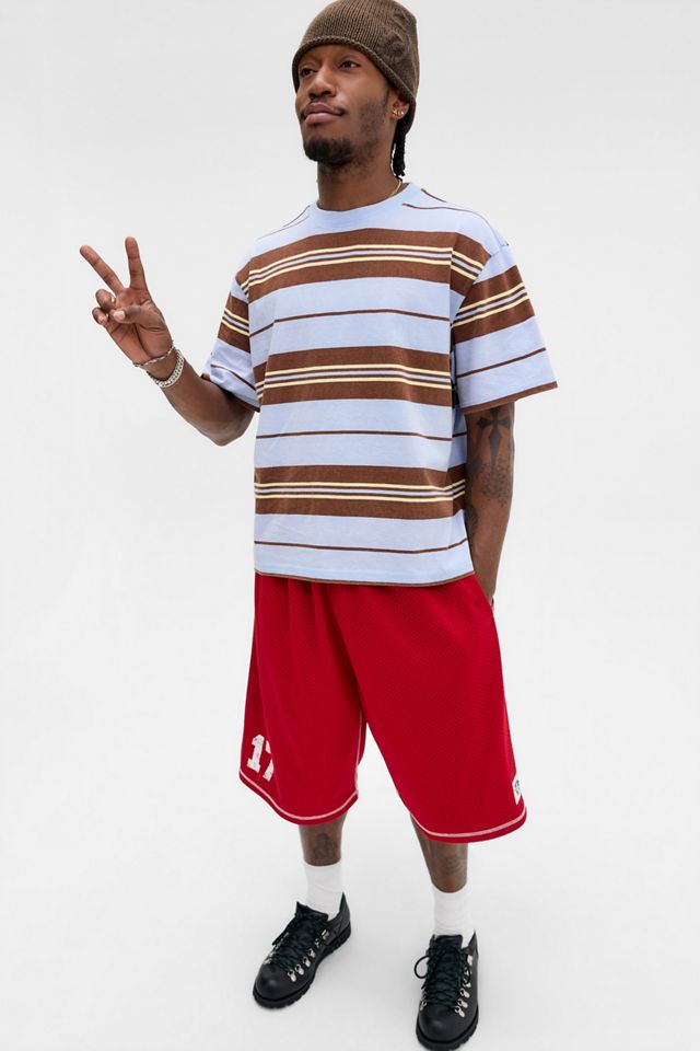iets frans... Blue & Brown Stripe Short Sleeve T-Shirt #1