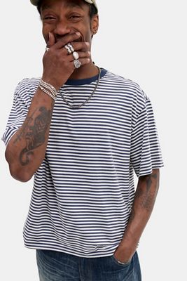 Camiseta de Manga Corta a Rayas BDG