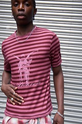 Archivis Red Stripe Short Sleeve Graphic Tee