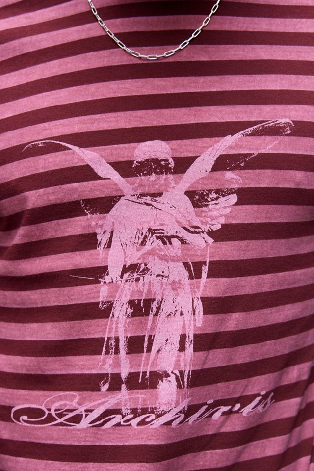 Archivis Red Stripe Short Sleeve Graphic Tee #2