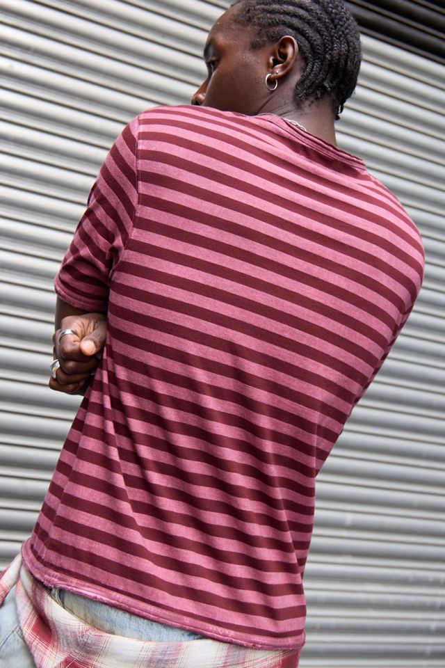 Archivis Red Stripe Short Sleeve Graphic Tee #3