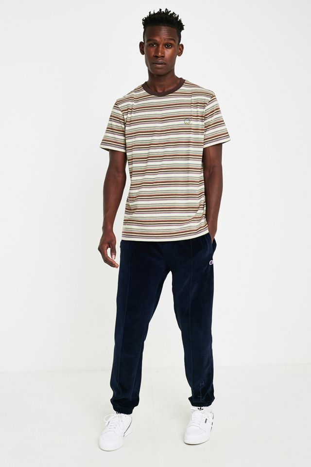 UO Billy T-Shirt Verde e Marrone Micro-Stripe #2