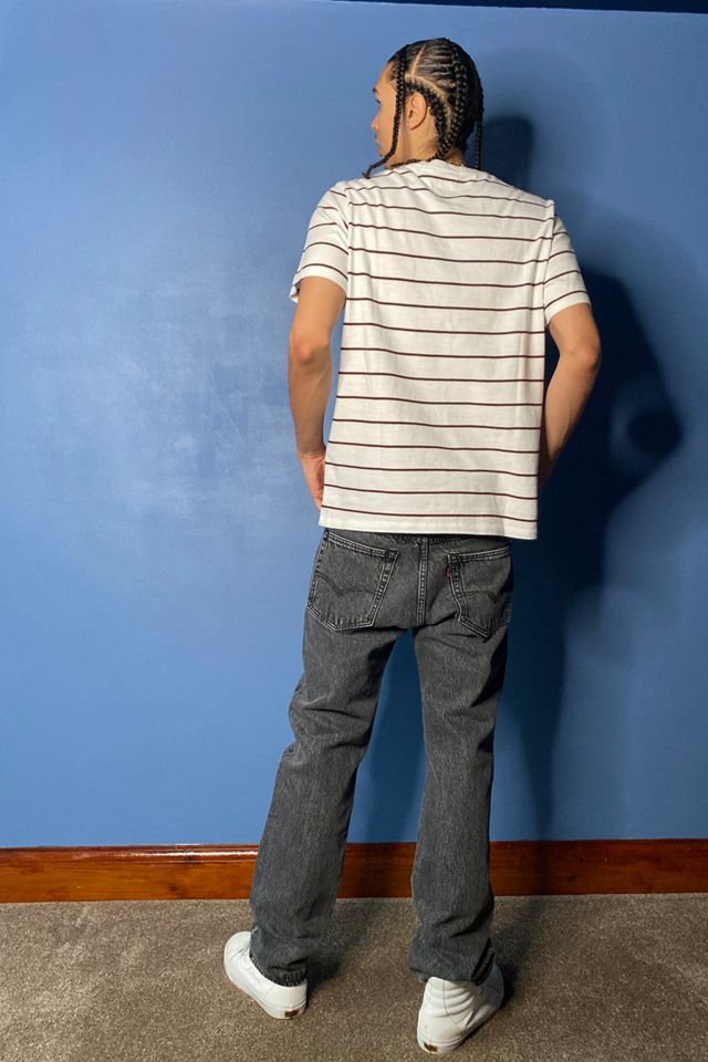 Levi's Beige Striped Relaxed T-Shirt #1