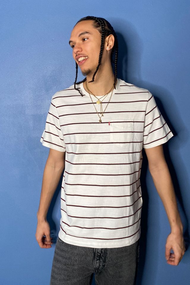Levi's Beige Striped Relaxed T-Shirt #3