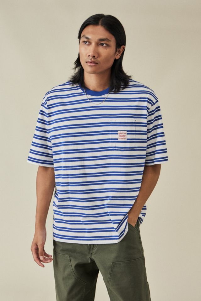 Levi's Blue & White Stripe Short Sleeve T-Shirt | Urban Outfitters UK