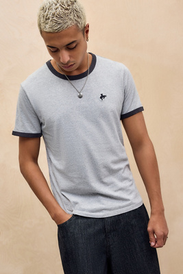 Levi's Grey Retro Embroidered Ringer T-Shirt Product Page