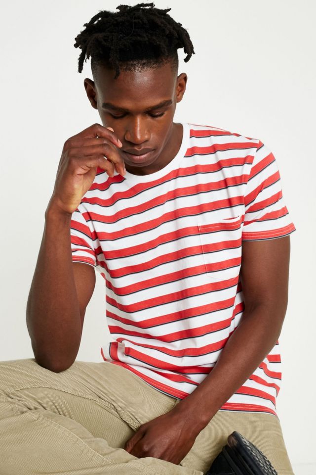 Edwin Red Stripe Pocket T-Shirt | Urban Outfitters UK