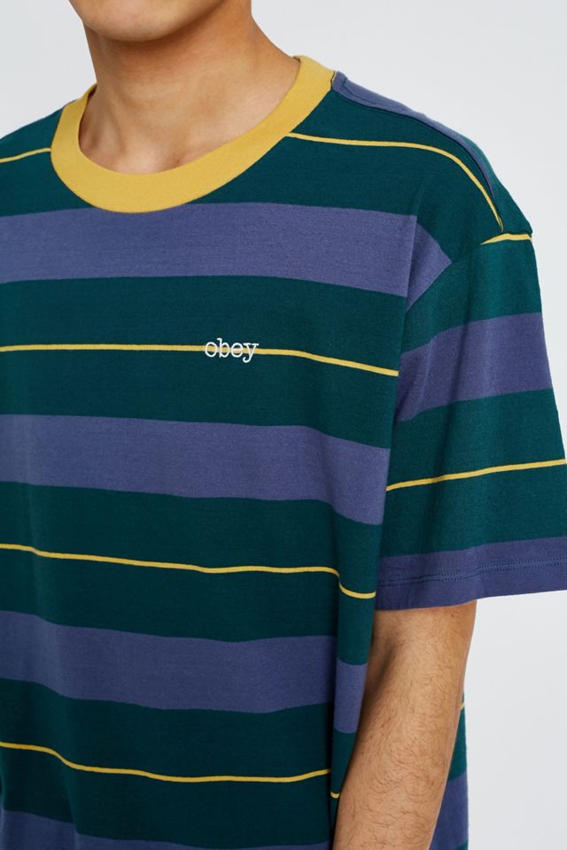 OBEY Green Stripe T-Shirt #1