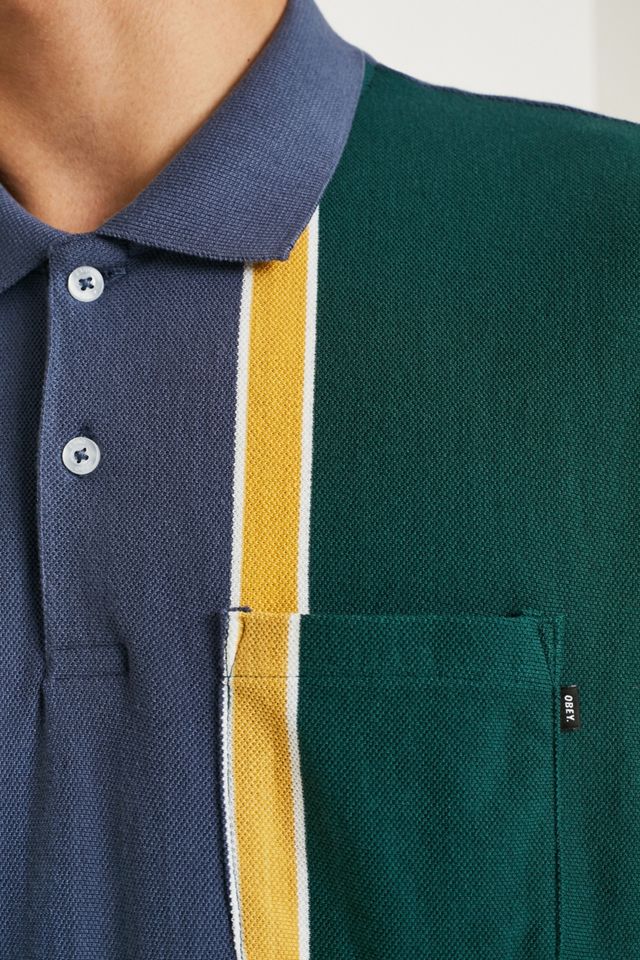 OBEY Blue Stripe Short-Sleeve Polo Shirt #2