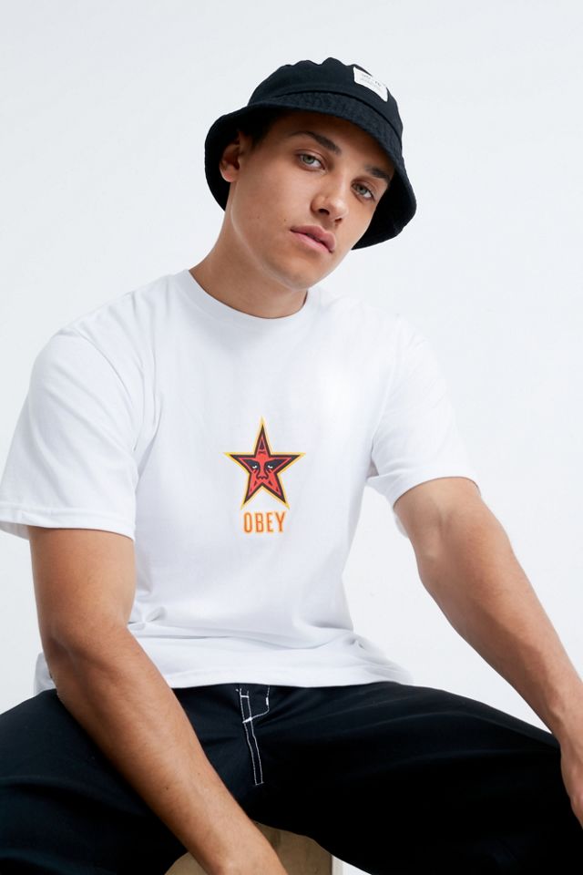 OBEY - T-shirt à motif étoile blanc exclusivité UO 