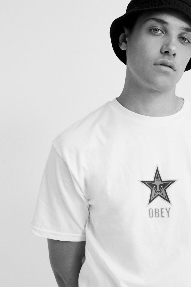 OBEY - T-shirt à motif étoile blanc exclusivité UO  #1