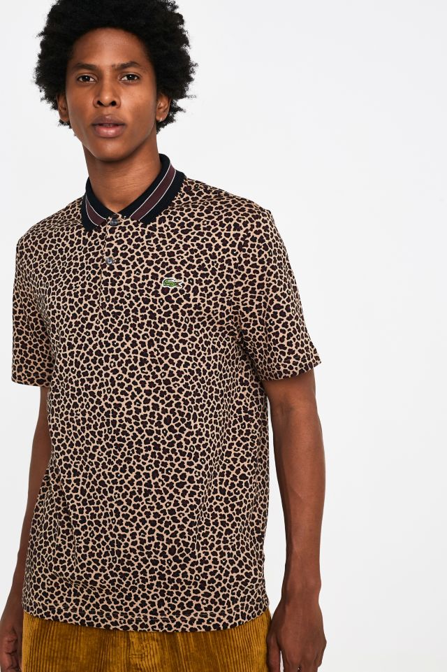 Lacoste LIVE Sand Leopard Print Polo Shirt