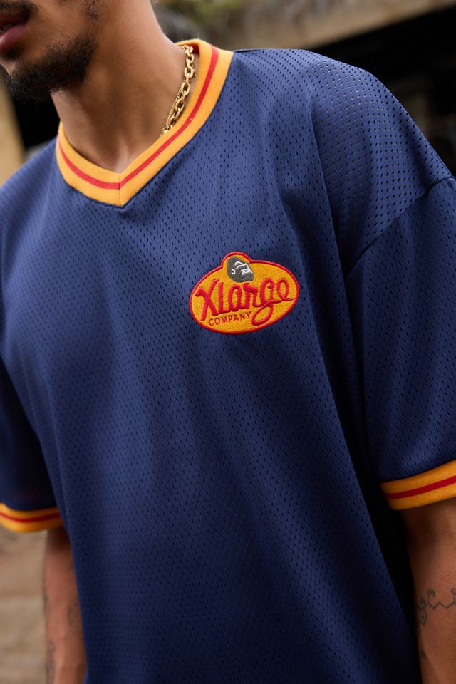 Camiseta de Malla Cuello en V XLARGE Azul Marino #2