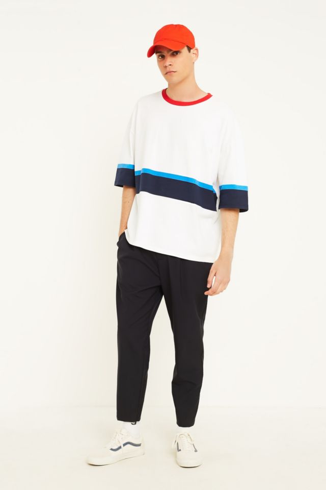 UO Half-Sleeve Placement Stripe T-Shirt | Urban Outfitters UK