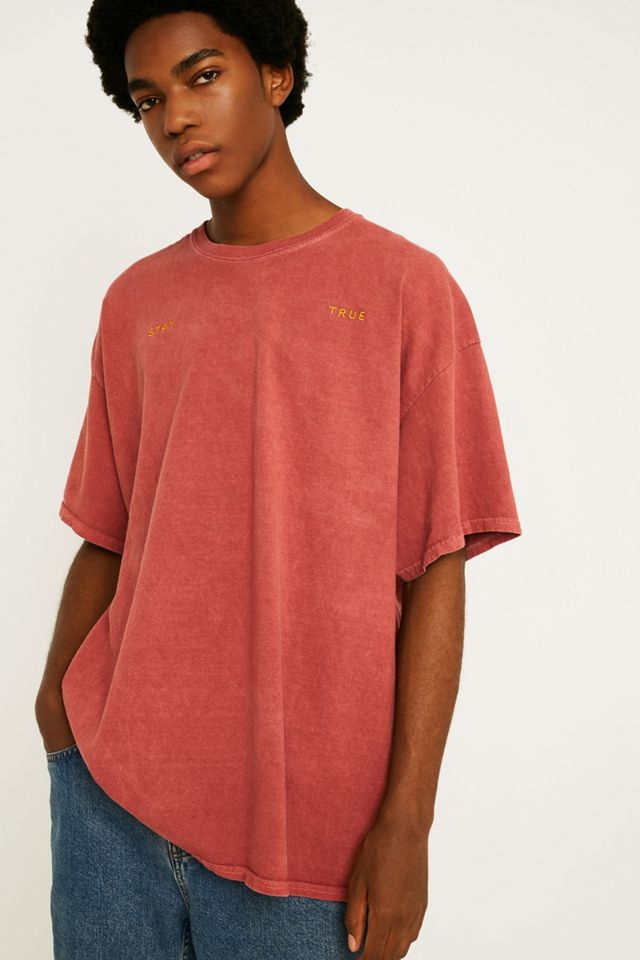 UO Stay True T-Shirt Bordeaux Ricamata #3