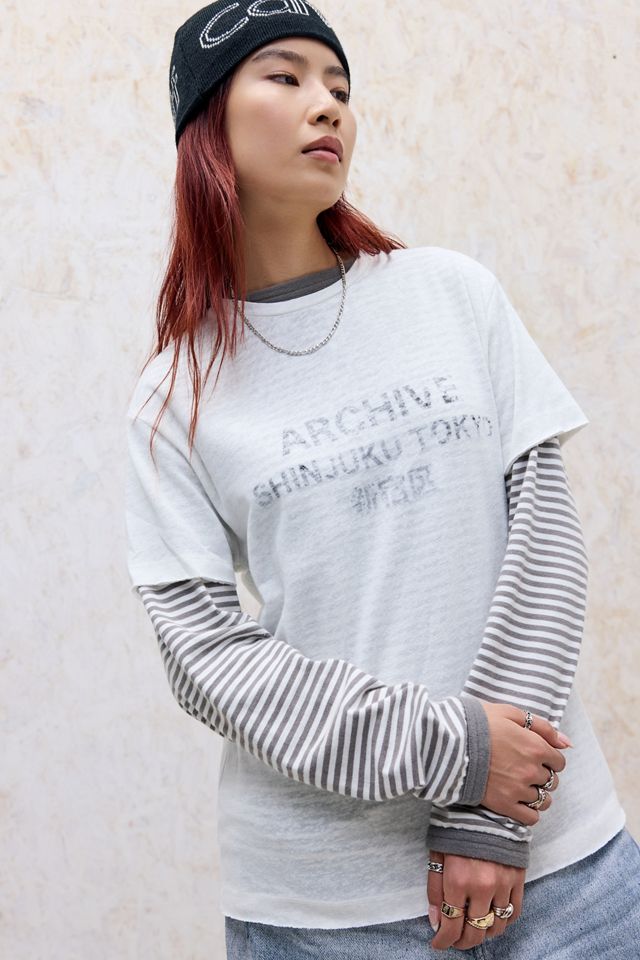 UO Archive Tokyo Short Sleeve Slub T-Shirt | Urban Outfitters UK