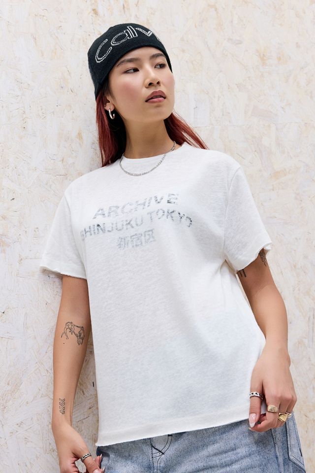 UO Archive Tokyo Short Sleeve Slub T-Shirt | Urban Outfitters UK